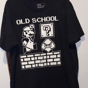 Super Mario Bros Black Old School T-Shirt